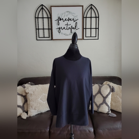 Oska Long Sleeve Lagenlook Pullover Sweater Women's Size 0 Retro Classic In Navy - Picture 8 of 11